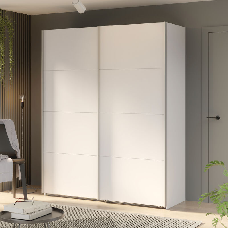 Line vaatekaappi liukuovilla 170x210 valkoinen